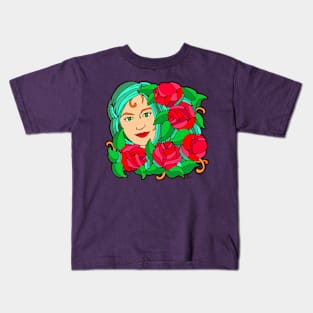 Veil of Red Roses Kids T-Shirt